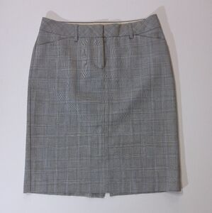 Express Pencil Mini Skirt Womens Size 4 Grey Gingham Editor Office Career Bottom